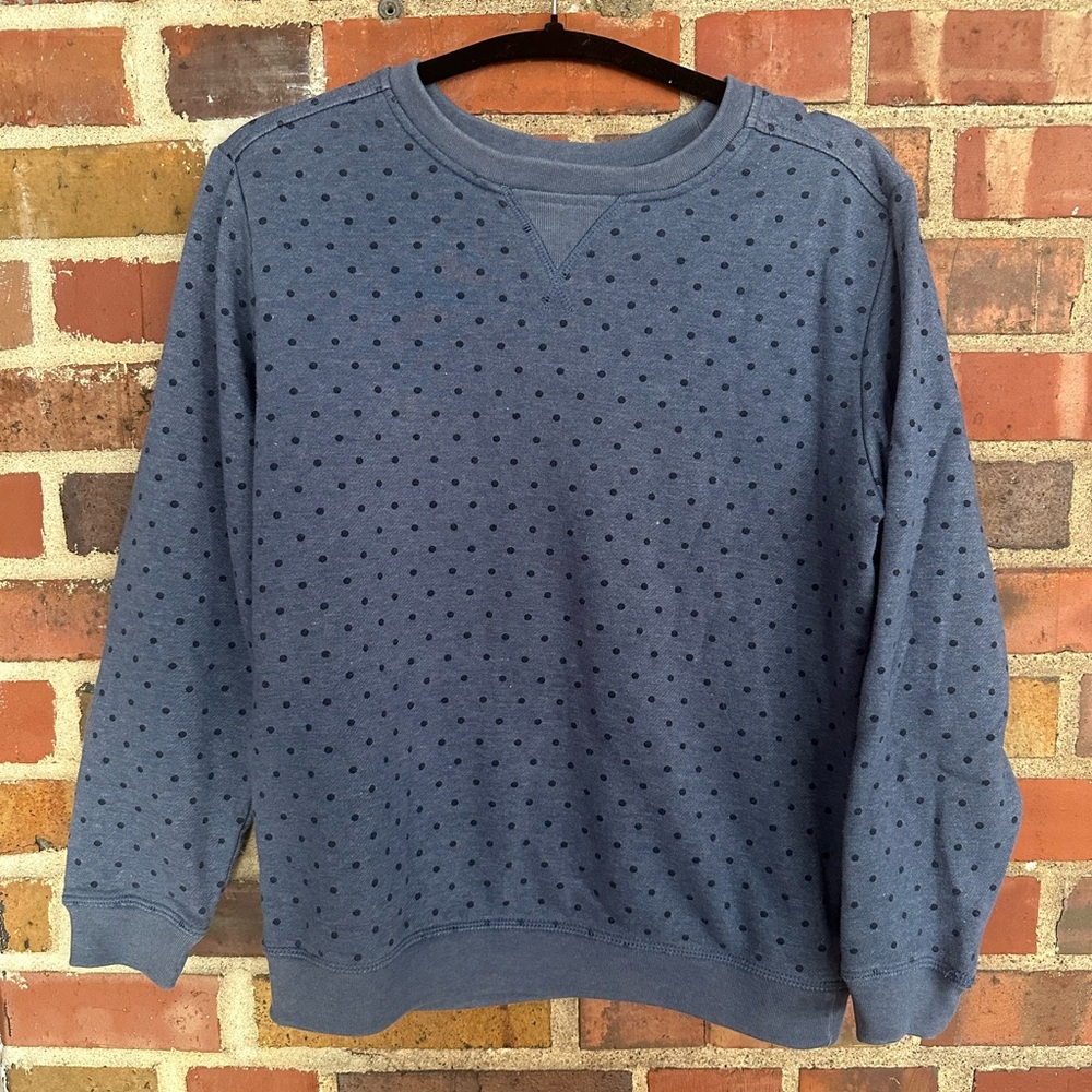 Karen Scott Women’s Crewneck Sweater in Blue with Dots